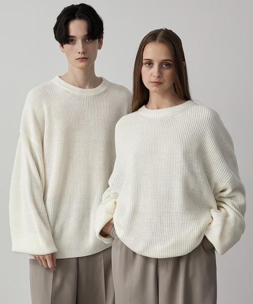 CLEL】Balloon Sleeve Crew Neck Knit / バルーン袖クルーネック