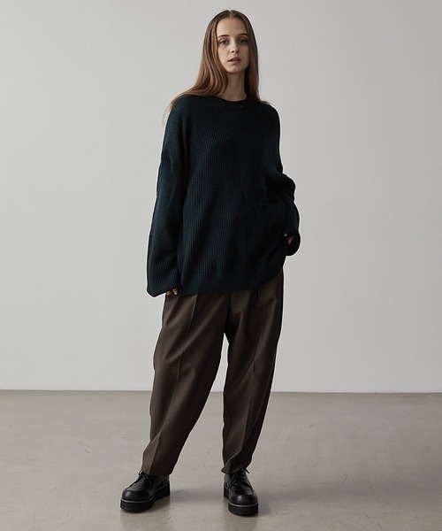 CLEL】Balloon Sleeve Crew Neck Knit / バルーン袖クルーネック