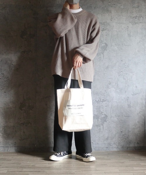 CLEL(クレイル)の「【CLEL】Balloon Sleeve Crew Neck Knit / バルーン袖クルーネックニット(ニット/セーター・メンズ・ダークグレー/グレイッシュベージュ/ライトグレー/アイボリー/ダークグリーン・S/M/L)」の8枚目の写真