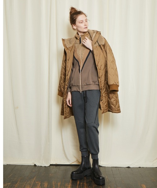 gomme（ゴム）の「ウォームポンチ　トラックパンツ（スウェットパンツ・レディース・ブラック/チャコールグレー・MEDIUM）」の8枚目の写真