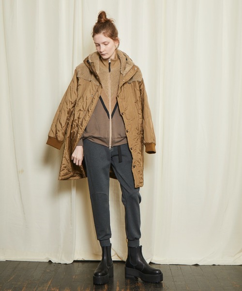 gomme（ゴム）の「ウォームポンチ　トラックパンツ（スウェットパンツ・レディース・ブラック/チャコールグレー・MEDIUM）」の10枚目の写真