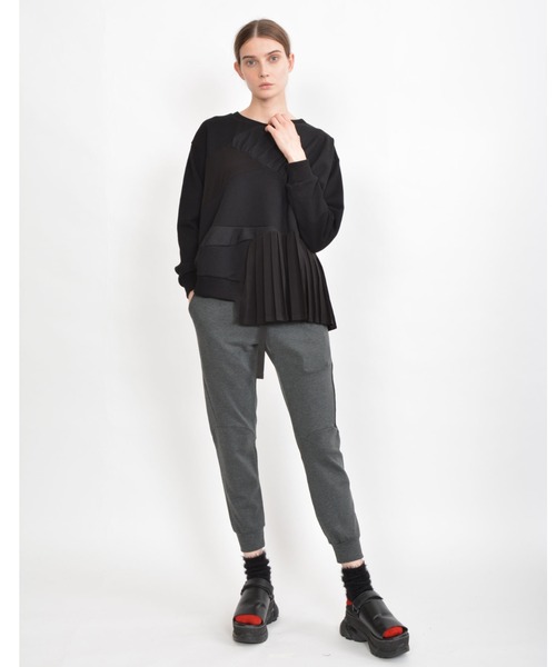 gomme（ゴム）の「ウォームポンチ　トラックパンツ（スウェットパンツ・レディース・ブラック/チャコールグレー・MEDIUM）」の15枚目の写真