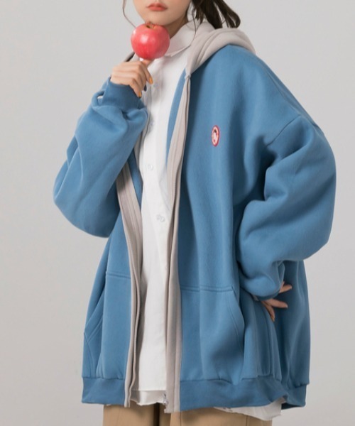 sevens(セブンズ)の「【sevens】フェイクレイヤードオーバーサイズパーカー(パーカー・レディース・ライトブルー/ダークブルー・FREE)」の14枚目の写真