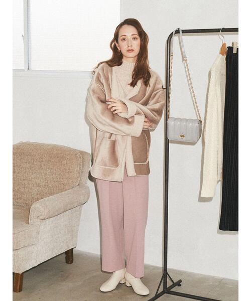 earth music&ecology（アースミュージックアンドエコロジー）の「ハイウエストタックストレートパンツ＊（スラックス・レディース・チャコールグレー/ピンク/ミント/ライトベージュ・S/M）」の22枚目の写真