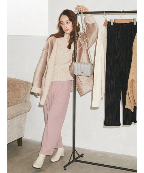 earth music&ecology（アースミュージックアンドエコロジー）の「ハイウエストタックストレートパンツ＊（スラックス・レディース・チャコールグレー/ピンク/ミント/ライトベージュ・S/M）」の21枚目の写真