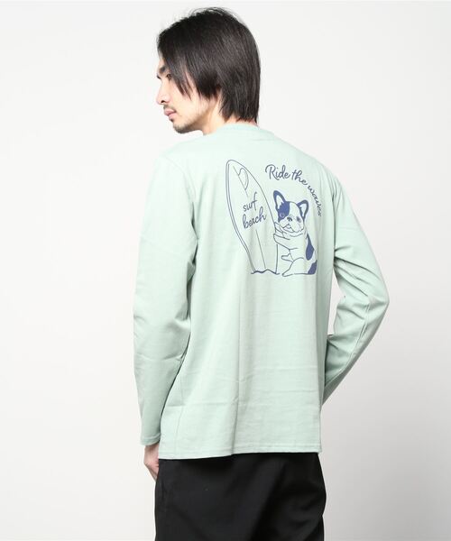あやgalfy イラスト長袖Tシャツ ホワイト/ライトブルー ON AIR 'KYNE L/SL TEE'長袖 Tシャツ ロンT L ロングスリーブ