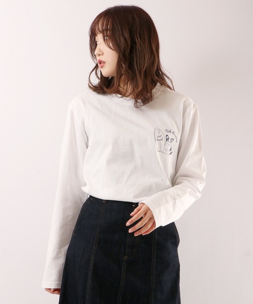 FUNALIVE(ファンアライブ)の「ブルドッグイラスト長袖Tシャツ(Tシャツ/カットソー・メンズ・ホワイト/ブルーグリーン・S/L/M)」の20枚目の写真