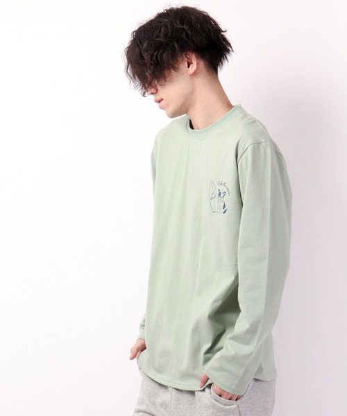 FUNALIVE(ファンアライブ)の「ブルドッグイラスト長袖Tシャツ(Tシャツ/カットソー・メンズ・ホワイト/ブルーグリーン・S/L/M)」の7枚目の写真