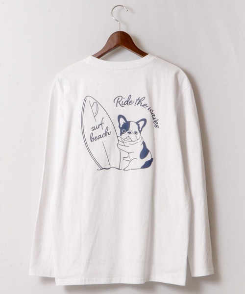 FUNALIVE(ファンアライブ)の「ブルドッグイラスト長袖Tシャツ(Tシャツ/カットソー・メンズ・ホワイト/ブルーグリーン・S/L/M)」の19枚目の写真