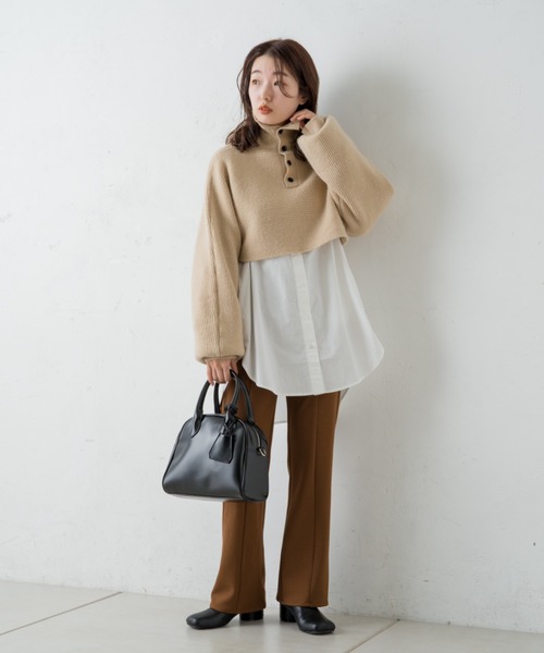 Kastane（カスタネ）の「【新色追加】クロシェット付ボストンバッグ（ボストンバッグ・レディース・ブラウン/ブラック/アイボリー/グリーン・FREE）」の6枚目の写真