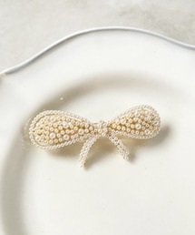 パールリボンローマピン【結婚式/パーティ/フォーマル/デイリー】