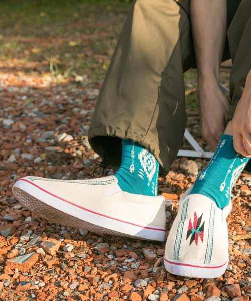 チャイハネ（チャイハネ）の「【チャイハネ】オルテガ刺繍MEN'Sスリッポン（スリッポン・メンズ・ホワイト/ブラック/ブラウン/ターコイズブルー・LL/L）」の2枚目の写真