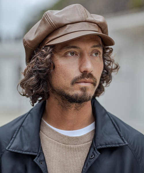 CAMBIO（カンビオ）の「mko10241-Synthetic Leather Casquette キャスケット（キャスケット・メンズ・ブラック/ダークブラウン/ブラウン・FREE）」の5枚目の写真