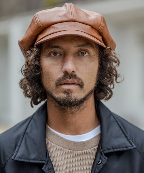 CAMBIO（カンビオ）の「mko10241-Synthetic Leather Casquette キャスケット（キャスケット・メンズ・ブラック/ダークブラウン/ブラウン・FREE）」の6枚目の写真