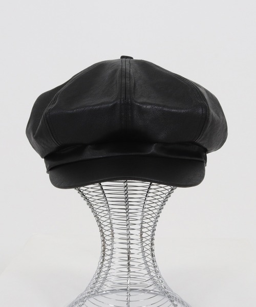 CAMBIO（カンビオ）の「mko10241-Synthetic Leather Casquette キャスケット（キャスケット・メンズ・ブラック/ダークブラウン/ブラウン・FREE）」の9枚目の写真