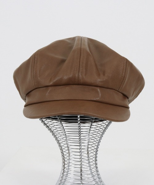 CAMBIO（カンビオ）の「mko10241-Synthetic Leather Casquette キャスケット（キャスケット・メンズ・ブラック/ダークブラウン/ブラウン・FREE）」の10枚目の写真