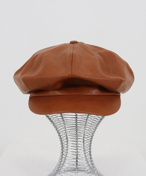 CAMBIO（カンビオ）の「mko10241-Synthetic Leather Casquette キャスケット（キャスケット・メンズ・ブラック/ダークブラウン/ブラウン・FREE）」の11枚目の写真