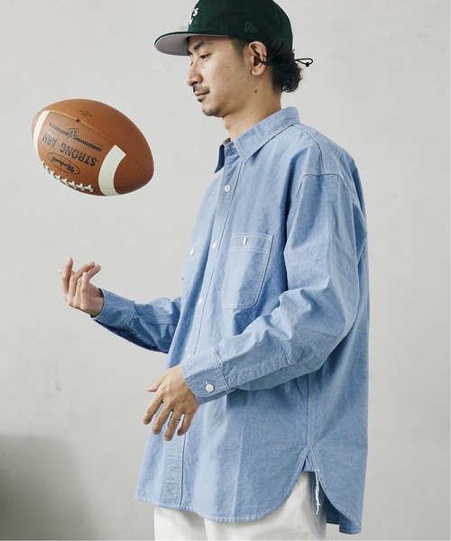 JOURNAL STANDARD relume(ジャーナルスタンダード レリューム)の「【HOUSE HOLD / ハウスホールド】シャンブレーシャツ(シャツ/ブラウス・メンズ・ホワイト/ネイビー/ブルー/グリーン・2/4/3)」の14枚目の写真