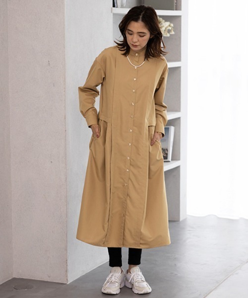 GeeRA（ジーラ）の「タック切替バンドカラーシャツワンピース（シャツワンピース・レディース・ネイビー/ストライプ/ベージュ/ブラック系その他・LARGE/X-LARGE/SMALL/XX-LARGE/MEDIUM）」の17枚目の写真