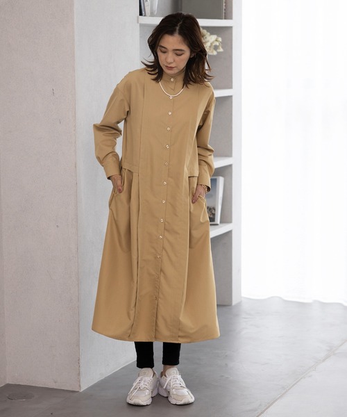 GeeRA（ジーラ）の「タック切替バンドカラーシャツワンピース（シャツワンピース・レディース・ネイビー/ストライプ/ベージュ/ブラック系その他・LARGE/X-LARGE/SMALL/XX-LARGE/MEDIUM）」の19枚目の写真