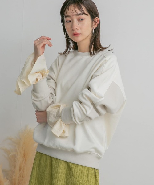 KBF(ケイビーエフ)の「バイカラースウェット(スウェット・レディース・オフホワイト/オレンジ/ブルー・ONE)」の10枚目の写真