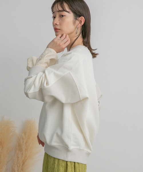 KBF(ケイビーエフ)の「バイカラースウェット(スウェット・レディース・オフホワイト/オレンジ/ブルー・ONE)」の13枚目の写真