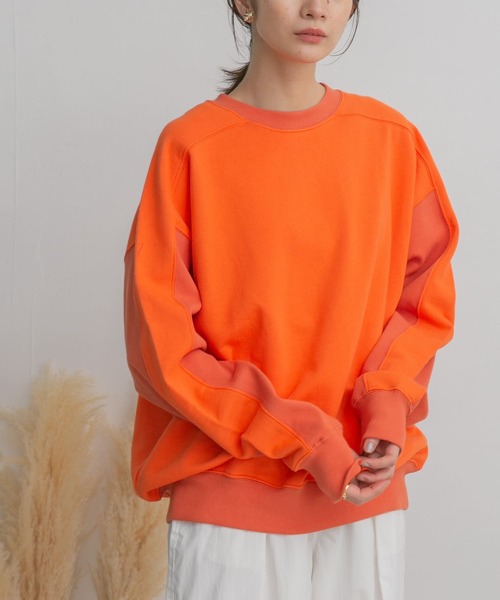 KBF(ケイビーエフ)の「バイカラースウェット(スウェット・レディース・オフホワイト/オレンジ/ブルー・ONE)」の17枚目の写真