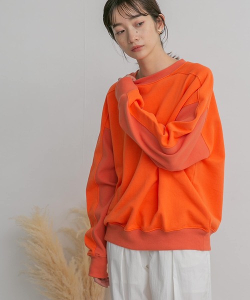 KBF(ケイビーエフ)の「バイカラースウェット(スウェット・レディース・オフホワイト/オレンジ/ブルー・ONE)」の18枚目の写真