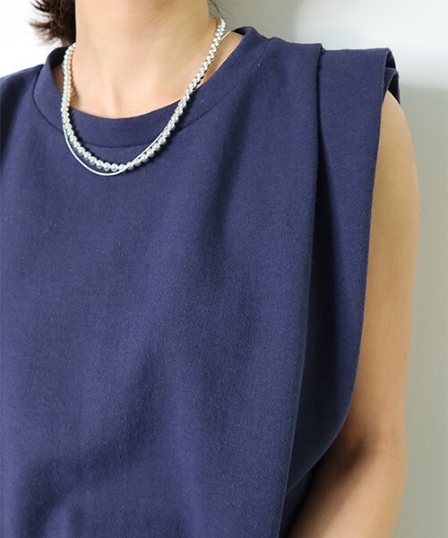 CREDONA(クレドナ)の「パワショルT/T(Tシャツ/カットソー・レディース・ブラック/ネイビー/オフホワイト・FREE)」の15枚目の写真