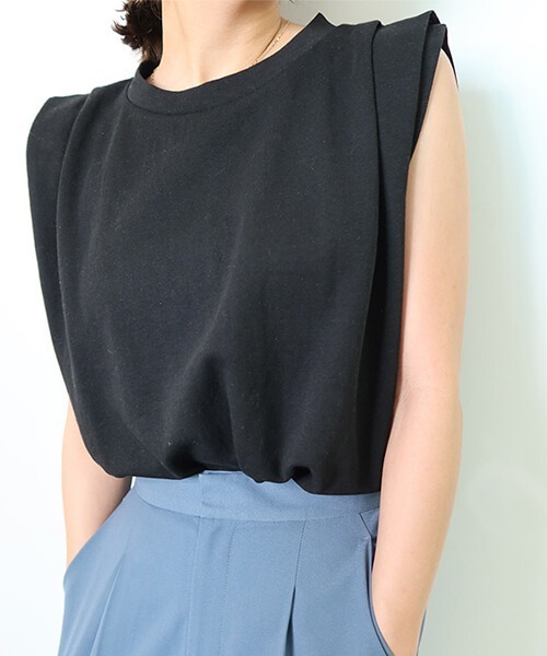 CREDONA(クレドナ)の「パワショルT/T(Tシャツ/カットソー・レディース・ブラック/ネイビー/オフホワイト・FREE)」の7枚目の写真