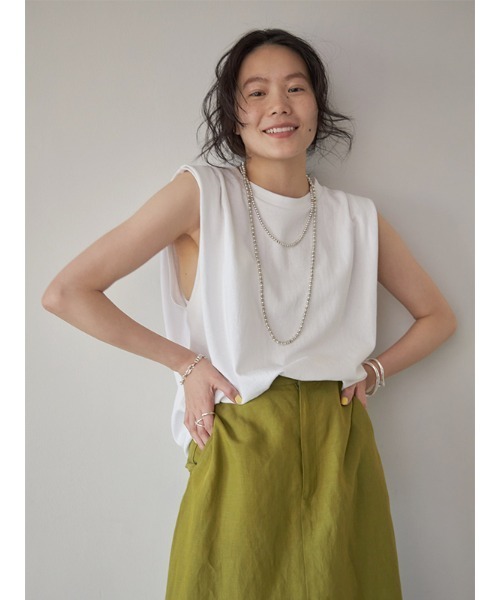 CREDONA(クレドナ)の「パワショルT/T(Tシャツ/カットソー・レディース・ブラック/ネイビー/オフホワイト・FREE)」の22枚目の写真