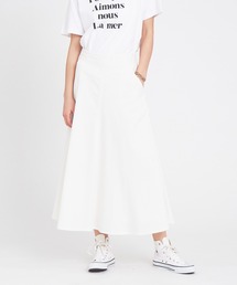 Rouge vif | ｽﾄﾚｯﾁﾂｲﾙ切り替えﾌﾚｱｽｶｰﾄ(スカート)