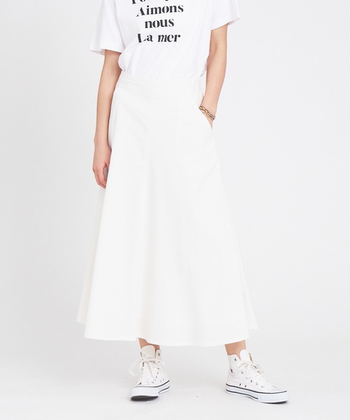 Rouge vif（ルージュヴィフ）の「ストレッチツイル切り替えフレアスカート（スカート・レディース・ネイビー/ホワイト・38/36）」の2枚目の写真