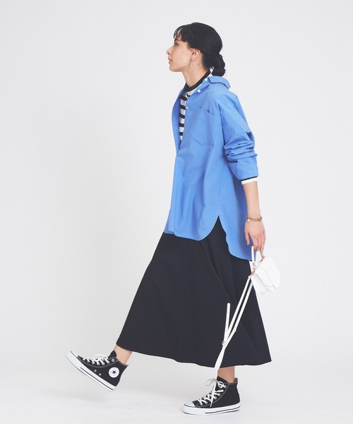 Rouge vif（ルージュヴィフ）の「ストレッチツイル切り替えフレアスカート（スカート・レディース・ネイビー/ホワイト・38/36）」の5枚目の写真