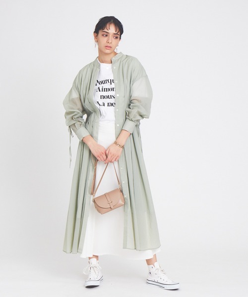 Rouge vif（ルージュヴィフ）の「ストレッチツイル切り替えフレアスカート（スカート・レディース・ネイビー/ホワイト・38/36）」の8枚目の写真