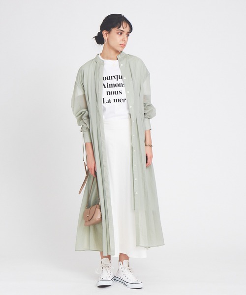 Rouge vif（ルージュヴィフ）の「ストレッチツイル切り替えフレアスカート（スカート・レディース・ネイビー/ホワイト・38/36）」の10枚目の写真