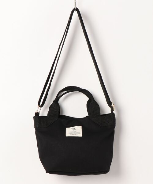 Samansa Mos2 blue（サマンサモスモスブルー）の「キャンバステープ2WAYミニトートバッグ（トートバッグ・レディース・ブラック/グレー/キナリ・ﾌﾘ-）」の2枚目の写真