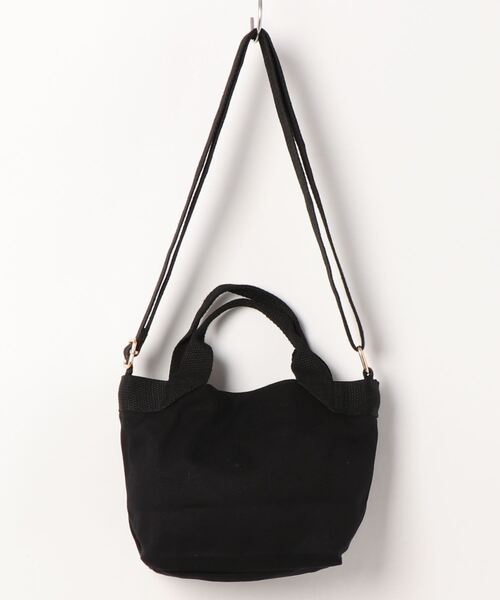 Samansa Mos2 blue（サマンサモスモスブルー）の「キャンバステープ2WAYミニトートバッグ（トートバッグ・レディース・ブラック/グレー/キナリ・ﾌﾘ-）」の4枚目の写真
