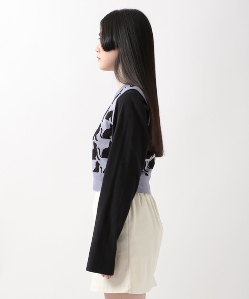 WONDER VISITOR(ワンダービジター)の「WONDER VISITOR/Luna Catニットベスト 2276925(ベスト・レディース・ブラック/ブルー・FREE)」の11枚目の写真