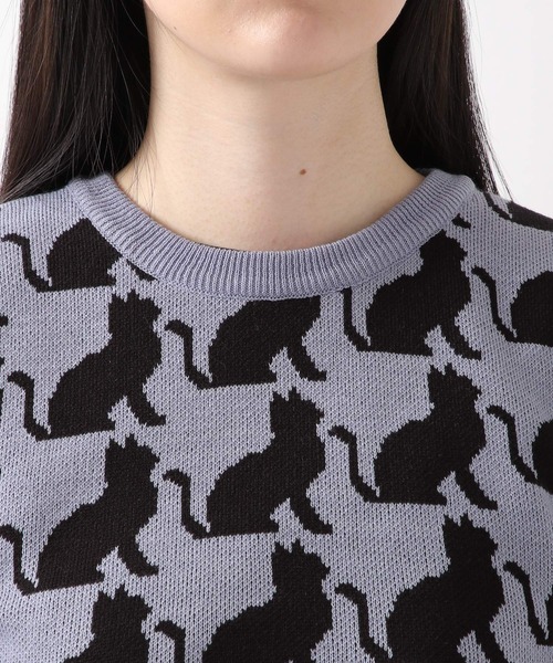 WONDER VISITOR(ワンダービジター)の「WONDER VISITOR/Luna Catニットベスト 2276925(ベスト・レディース・ブラック/ブルー・FREE)」の13枚目の写真