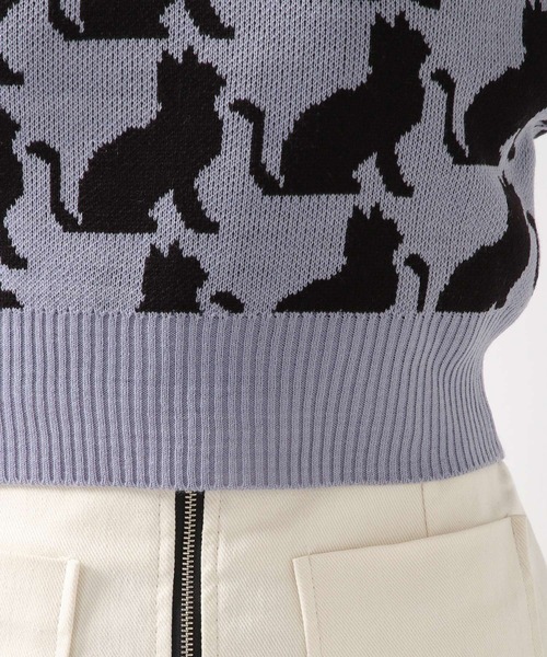 WONDER VISITOR(ワンダービジター)の「WONDER VISITOR/Luna Catニットベスト 2276925(ベスト・レディース・ブラック/ブルー・FREE)」の15枚目の写真