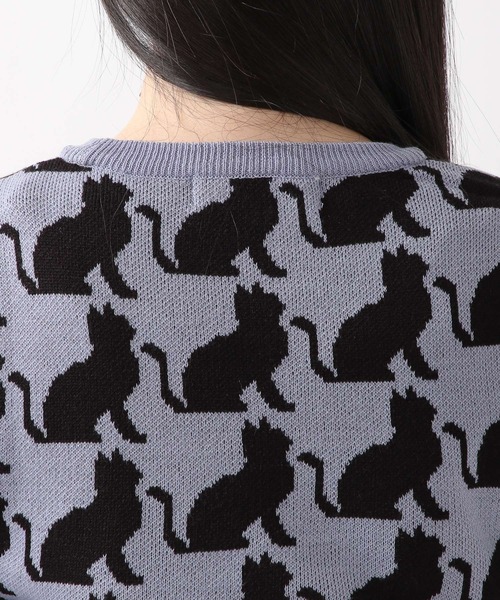 WONDER VISITOR(ワンダービジター)の「WONDER VISITOR/Luna Catニットベスト 2276925(ベスト・レディース・ブラック/ブルー・FREE)」の16枚目の写真
