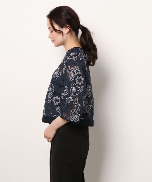 HANAE MORI（ハナエモリ）の「【HANAE MORI】シャンティーオパール　ブラウス（シャツ/ブラウス・レディース・ネイビー/ホワイト系・40/38）」の3枚目の写真