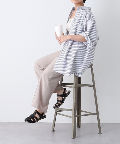 COLONY 2139(コロニートゥーワンスリーナイン)の「ジャガードストライプボタンダウン半袖シャツ(シャツ/ブラウス・メンズ・ホワイト/ネイビー/ブルー・MEDIUM/LARGE)」の16枚目の写真