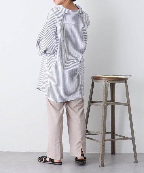 COLONY 2139(コロニートゥーワンスリーナイン)の「ジャガードストライプボタンダウン半袖シャツ(シャツ/ブラウス・メンズ・ホワイト/ネイビー/ブルー・MEDIUM/LARGE)」の11枚目の写真