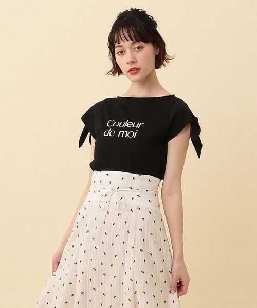 DEICY（デイシー）の「Couleuer de moi リボンプルオーバー（Tシャツ/カットソー・レディース・ブラック/オフホワイト/ピンク・FREE）」の2枚目の写真
