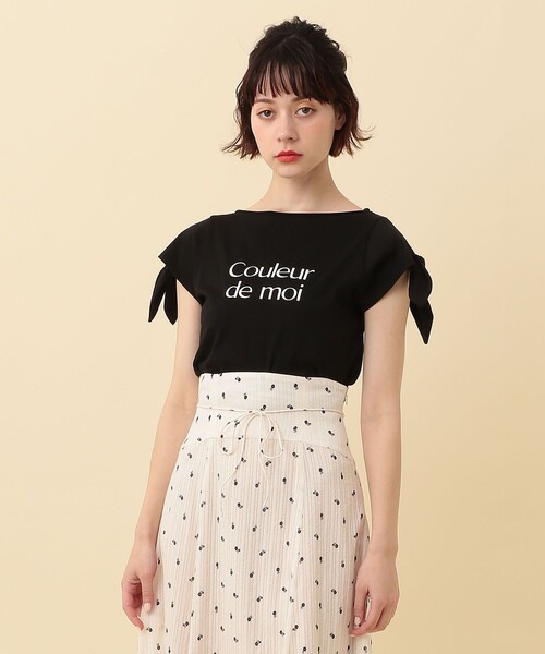 DEICY（デイシー）の「Couleuer de moi リボンプルオーバー（Tシャツ/カットソー・レディース・ブラック/オフホワイト/ピンク・FREE）」の5枚目の写真