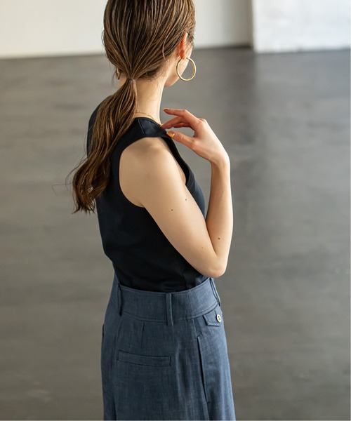 売れ筋商品|||ニューヨークコレクション カットソー トップス レディース Petite 3/4 Roll Tab Sleeve Pintuck Top Olivine Garden Soft Gauze Top In Blue Blooms Block Print For Women