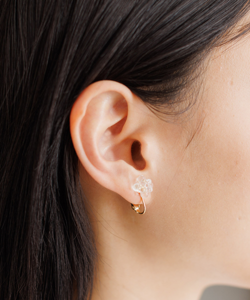 collex（コレックス）の「【別注】【HARIO Lampwork Factory】イヤリング ステルンクーゲル クリア（イヤリング・レディース・クリア・フリー）」の3枚目の写真