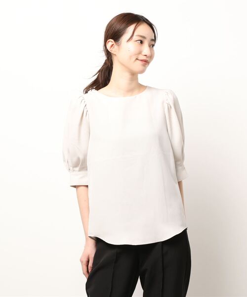 Te chichi（テチチ）の「ツイル袖ボリュームブラウス（シャツ/ブラウス・レディース・ブラック/ベージュ/サックスブルー・ﾌﾘ-）」の8枚目の写真